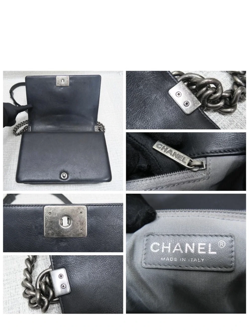 CHANEL Black Quilted Boy-Style Chain Crossbody Bag